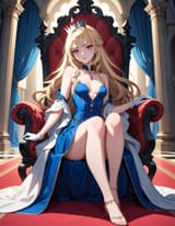 bratty princess sitting on throne