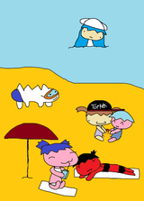 ika and friends in le beach