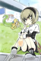 jashin weird smile pekola eating bread crust food stare annoyed irritated