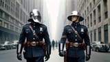 Policemen - chrome helmets