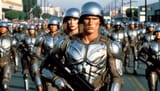 Diverse soldiers marching