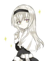 pekola curious contemplative stare with long hair