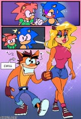 4975__safe_artist-colon-kayllacat_amy+rose_sonic+the+hedgehog_hedgehog_abstract+background_amy27s+schoolgirl+outfit_bandicoot_classic+amy_classic+sonic_crash