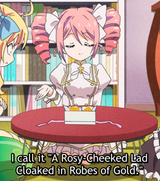 pino win baking contest with rosy cheeked lad cloaked in robes of gold pie food