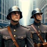 Helmeted soldiers