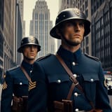 Helmeted Policemen