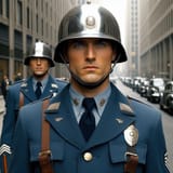 Helmeted Policemen