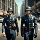 Policemen patrolling