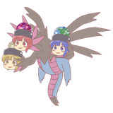 10784 - badass dragon flying hecatia_lapislazuli hybrid hydreigon legacy_of_lunatic_kingdom pokemon