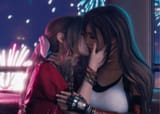 tifa aerith kiss