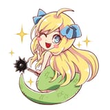 jashin chibi wink peace sign mace weapon