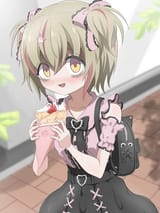 pekola jirai eat strawberry cake thing innocent happy unknowingly being watched