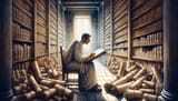 An-artistic-depiction-of-a-Greek-scholar-in-one-of-the-chambers-of-the-Library-of-Alexandria-engrossed-in-a-subject-close-to-his-heart