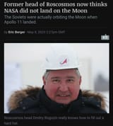 rogozin says nasa did not land on the moon
