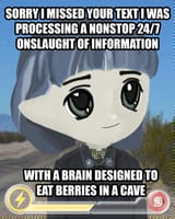 eating berries in a cave