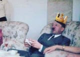 hitler playing xbox with burgerking crown