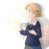 anime drink coffee Orange peoke