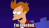 Shocked Philip J Fry GIF