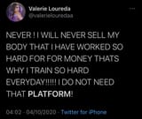 valerie loureda calioming she will never do onlyfans