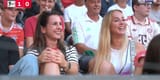 FC Bayern Frauen players Giulia Gwinn and Tuva Hansen watching the game at Allianz Arena GWZ0lzRWYAAKyHx