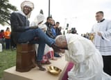 pope kissing BBC