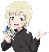 Erica Hartmann holding a Gura Dodgers card