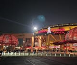 angel stadium at night