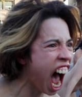 angry horse woman