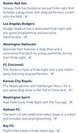 which stadiums hold a pride drag night - Google Search
