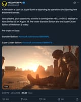 Screenshot 2025-07-03 at 15-49-30 HELLDIVERS™ 2 on X A new dawn is upon us. Super Earth is expanding its operations and opening new enlistment centres. Xbox players your opportunity to enlist is coming when HELLDIVERS 2 deploys to Xbox Series X S[...]
