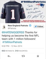 patriots millionth follower
