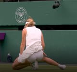 Collins slips after bad shot