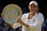 &#039;Draw a photorealistic picture of tennis player Elena Rybakina lifting the Wimbledon trophy except she is thirty years old&#039;