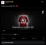 Screenshot 2025-07-12 at 12-19-44 Liverpool FC on X Forever our number 20… ❤️ https __t.co_SKrbd8CMgE _ X