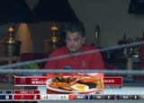 Perry eats a full english breakfast at the game