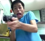 Dude-gets-scared-and-shoots-the-TV-screen-meme-2