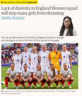 Screenshot 2025-07-17 at 21-44-52 Lack of diversity in England Women squad will stop many girls from dreaming England women&#039;s football team The Guardian