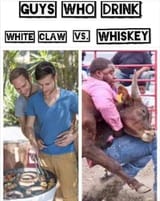 White claw vs whiskey