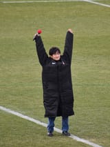 Yuki at a soccer game in his dads jacket