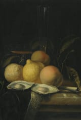 Натюрморт с фруктами и устрицами (43 × 29.4) (частная коллекция)