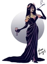 smoking vampire lady