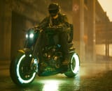 green motorcycle