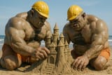 20250617_1431_Ogres Building Sandcastle_simple_compose_01jxyxw7snf8ft4wkkqjzjy4hq