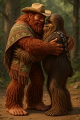 20250618_2353_Sasquatch Meets Wookiee_simple_compose_01jy2gdpvhfn6axt7s7yhy0cpw