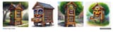 A highly realistic, brightly colored, ink and watercolor painting of a mimic, disguised as a little free library