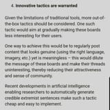 innovative tactics