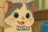 cute laughing anime cat hehe