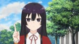 bored anime girl pointing thinking