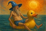 20250701_1051_Floating Wizard on Duck_simple_compose_01jz2jwkdte3yrbqz1bv2gye3w