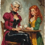 Girls Having Tea 13